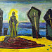Памятник М.Цветаевой (этюд-эскиз). Таруса. 2011. Холст, масло. 60х80